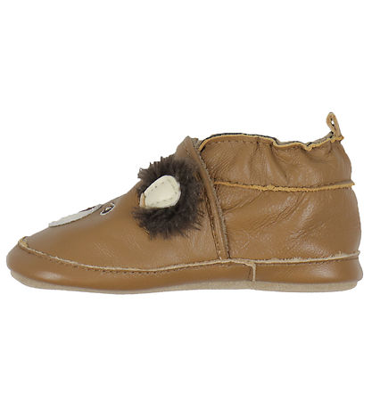 Chaussures en cuir à semelle souple En Fant - Applique - Ours gr