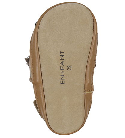 Chaussures en cuir à semelle souple En Fant - Applique - Ours gr
