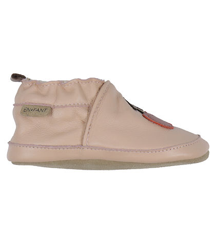 Chaussures en cuir à semelle souple En Fant - Applique - Rose Du