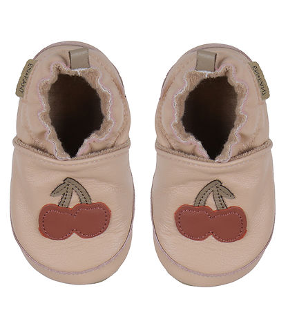 Chaussures en cuir à semelle souple En Fant - Applique - Rose Du
