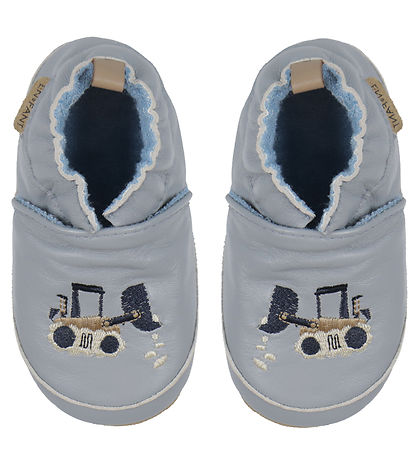 En Fant Leder-Krabbelschuhe - Applikation - Passatwinde m. Bagge