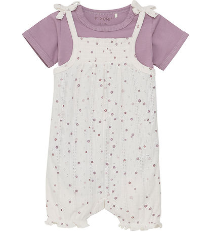 Fixoin Summer Romper w. Bodysuit s/s - Eggnog