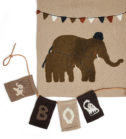 Smallstuff Knitted Flag - Elephant - Natural