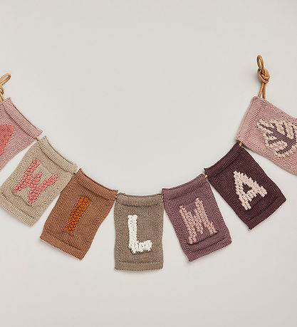 Smallstuff Knitted Flag - Leaf - Pink