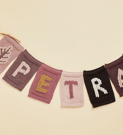 Smallstuff Knitted Flag - Leaf - Pink