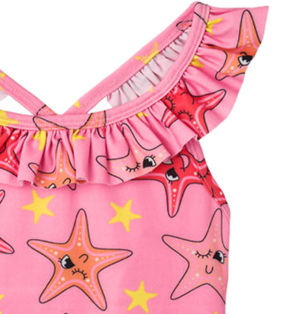 Småfolk Swimsuit - UV50+ - Bubblegum w. Starfish