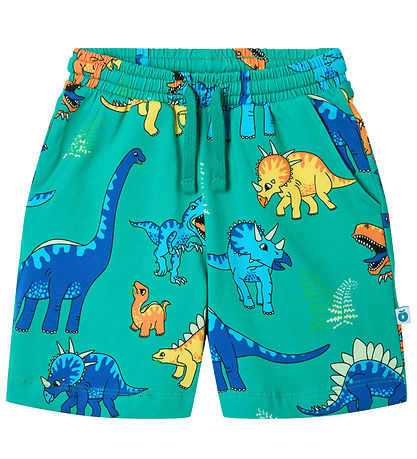 Småfolk Shorts - Teal w. Dinosaurs