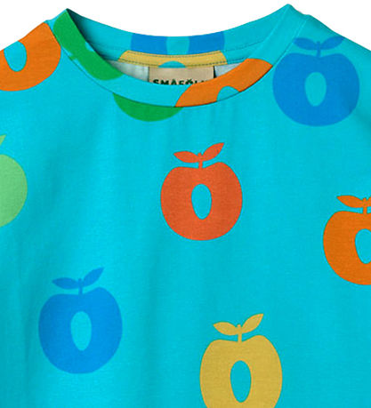 Småfolk T-shirt - Blue Atoll w. Apples