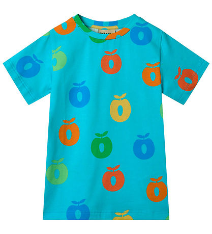 Småfolk T-shirt - Blue Atoll w. Apples