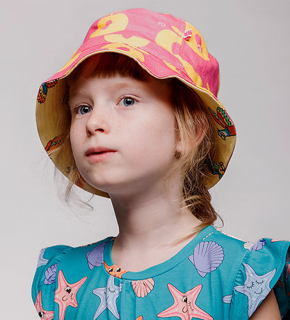 Småfolk Bucket Hat - Vändbar - Rosa Fandango