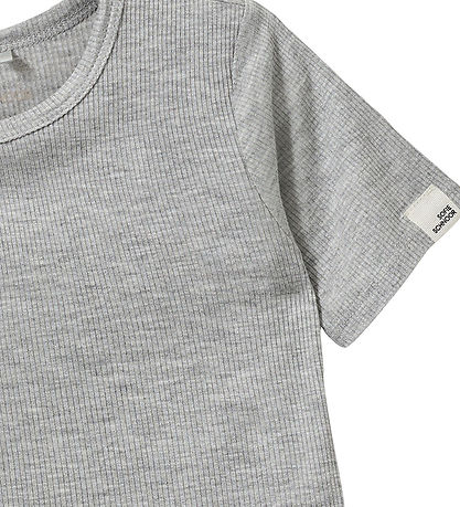 Sofie Schnoor Stuttermabolur - Rib - PiperSK - Grey Hveiti