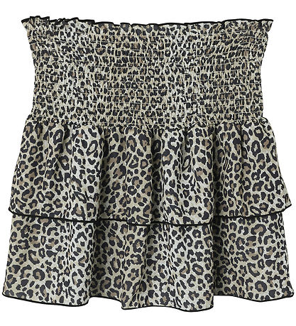 LMTD Kjol - NlfLeosandy - Mocha Maräng/Leopard