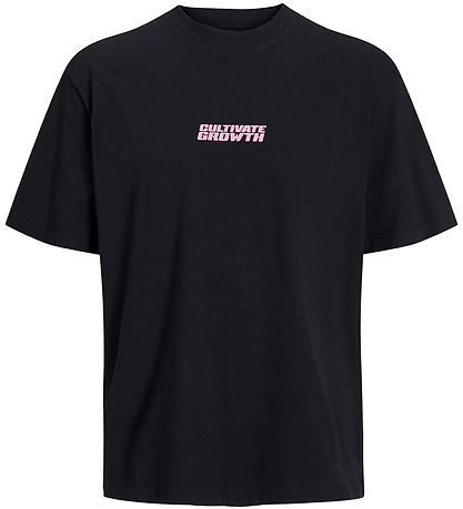 Jack & Jones Stuttermabolur - JcoInterlude - Black M. Texti