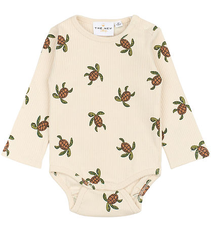 The New Siblings Romper l/s - TnsBowen - Rib - White Swan m. Tek