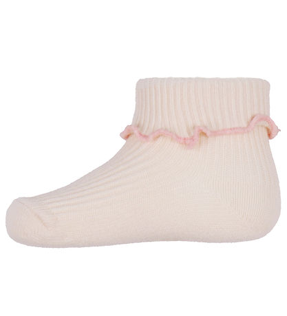 Konges Sløjd Socken - 2er-Pack - Rib - Rose/Off White