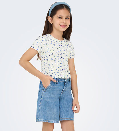 Kids Only Stuttermabolur - KogBella - Rib - Mazarine Blue/White 