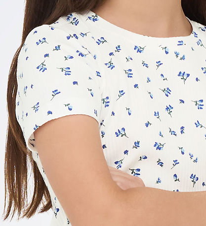 Kids Only Stuttermabolur - KogBella - Rib - Mazarine Blue/White 