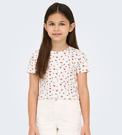 Kids Only Stuttermabolur - KogBella - Rib - High Risk Red/White 