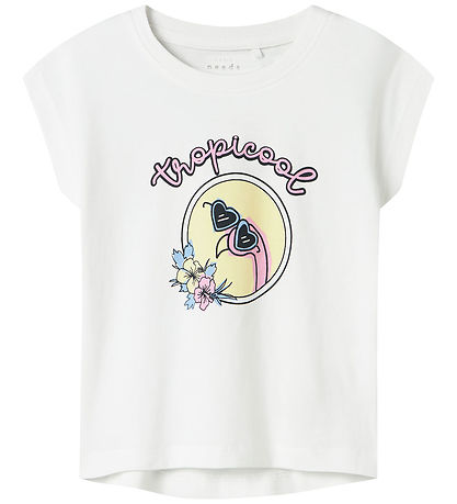 Name It Stuttermabolur - NmfFjóla - Bright White/Tropicool