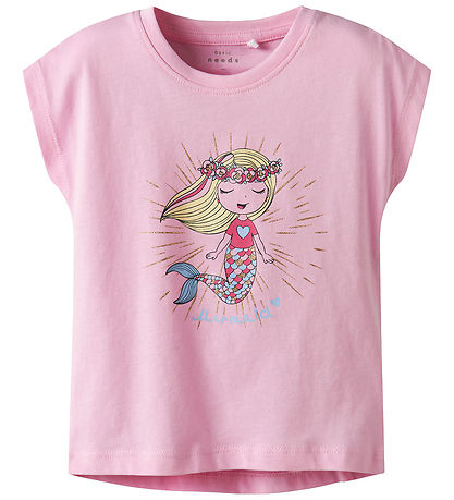 Name It Stuttermabolur - NmfFjóla - Bleikt Frosting/Mermaid