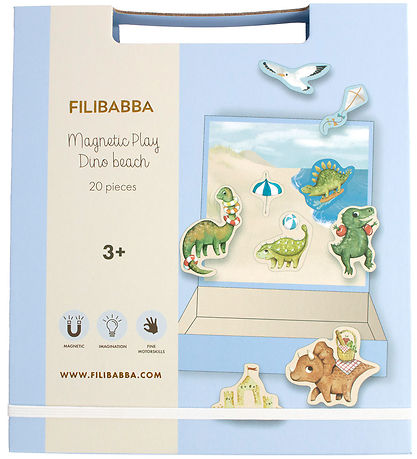Filibabba Segulmagnaðir Leikir - 20 Partar - Dino Strönd