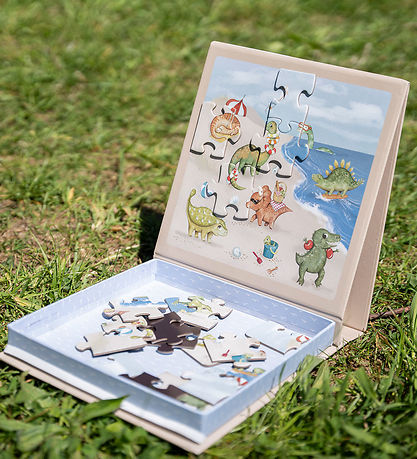 Filibabba Magnetic Jigsaw Puzzle - 20 Bricks - Dino Beach