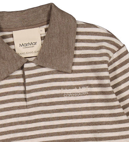 MarMar Blússa - Polo - Thanos - Brown Stripe Melange