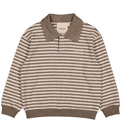 MarMar Blússa - Polo - Thanos - Brown Stripe Melange