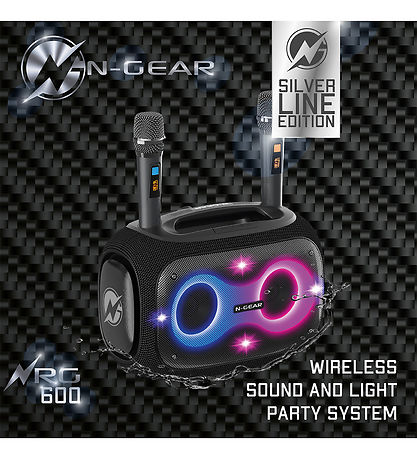 N-Gear Speaker with 2 Microphones - Wireless - NRG600 - Black