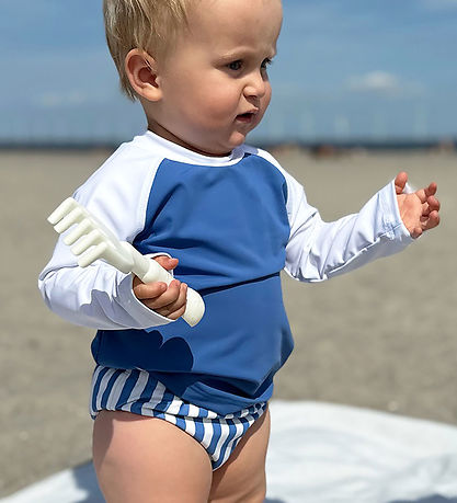 Petit Crabe Swim Top - Raglan - UV50+ - Sapphire/White