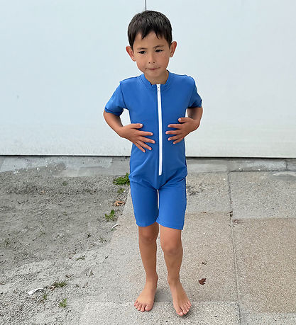 Petit Crabe Coverall Swimsuit - Noe - UV50+ - Sapphire w. Rabbit