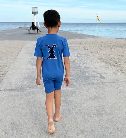 Petit Crabe Coverall Swimsuit - Noe - UV50+ - Sapphire w. Rabbit