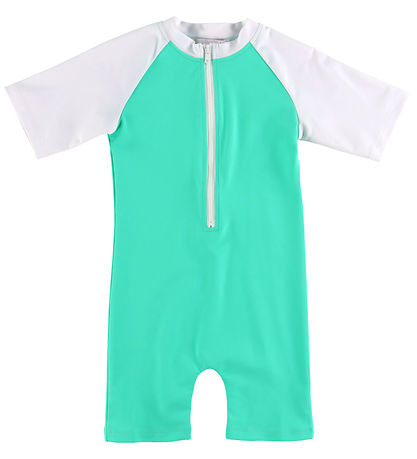 Petit Crabe Coverall Swimsuit - Multicolour - UV50+ - Parrot/Whi