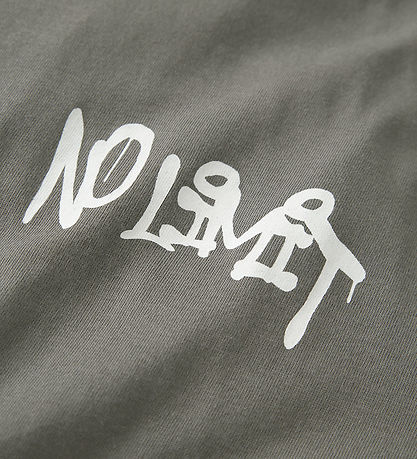 LMTD T-Shirt - NlmLucky - Granit Grey/White Print