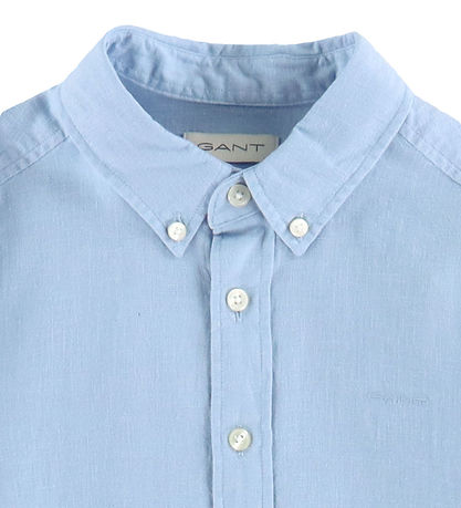 GANT Hemd - Leinen/Baumwolle - Frisch Blue