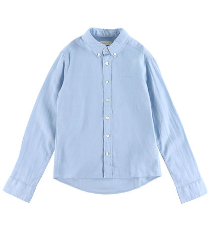 GANT Hemd - Leinen/Baumwolle - Frisch Blue