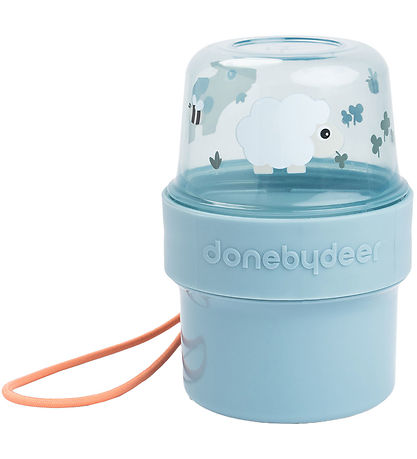 Done by Deer Behälter - To Go 2-Way Snack - Tiny Farm - Blau