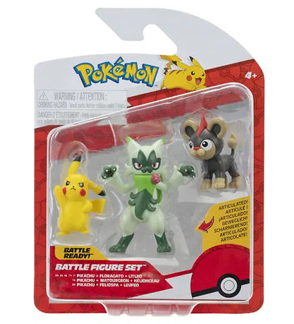Pokémon Figurer - 3-pack - Battle Figure - Litleo, Pikachu & Flo