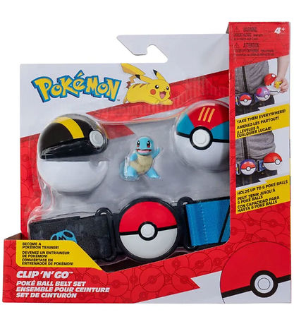 Pokémon Set - Clip 'N' Go-Gürtel - Schiggy m. Pokébälle