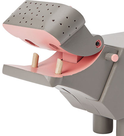 Kay bojsen Träfigur - Flodhäst - 19 cm - Grå