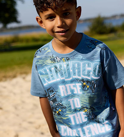 LEGO® Ninjago T-Shirt - LwTaffy 308 - Mattblau m. Print
