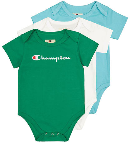 Champion Romper s/s - 3-pack - Groen/Blauw/Wit
