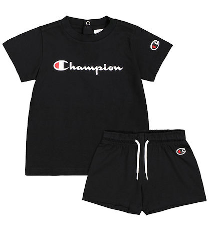 Champion Sett - Stuttermabolur/Stuttbuxur - Svart