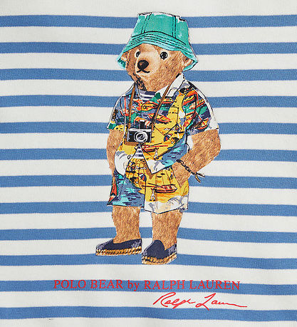 Polo Ralph Lauren Sweatshirt - Blue/White Striped w. Soft Toy