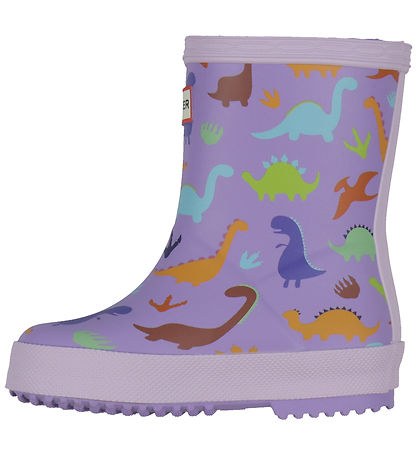 Hunter Rubber Boots - Kids First - Purple Dinosaur