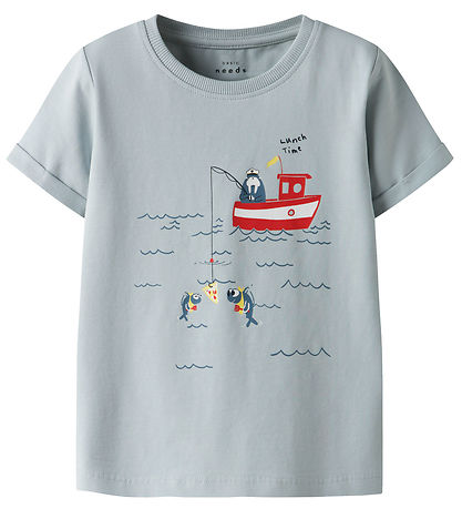 Name It T-shirt - NmmVux - Pearl Blue/Lunch hour