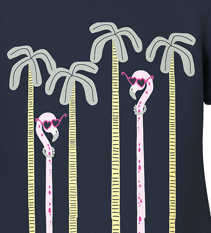 Name It Stuttermabolur - NmfVix - Dökkblátt Blazer/Palms