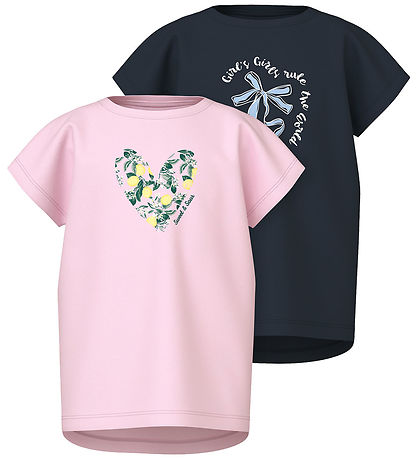 Name It T-Shirt - NkfVigea - 2er-Pack - Ballerina/Dark Sapphire