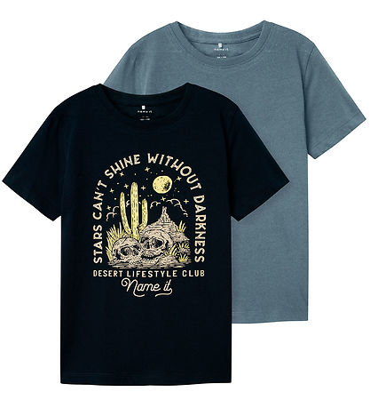 Name It T-Shirt - NkmHansi - 2er-Pack - Navy Blazer/Blue Mirage