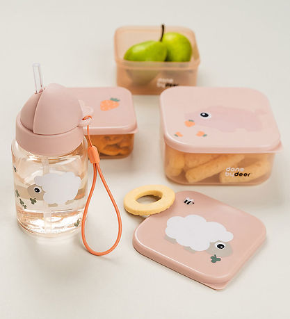 Done by Deer Trinkflasche m. Strohhalme - Tiny Farm - 280 ml - P